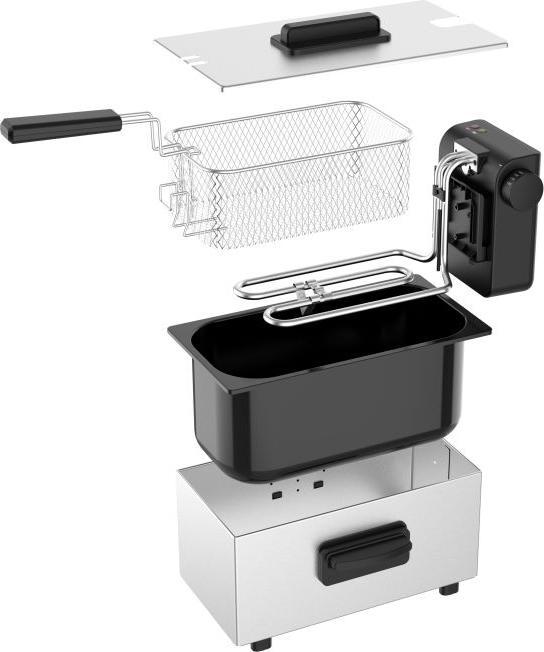 Image du produit Emerio Fritteuse, 3L, Thermostat, PFAS frei, Kaltzone