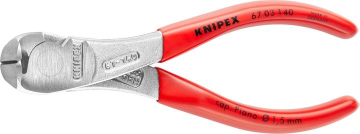 Actual product image Knipex 67 03 140 High Leverage End Cutting Nipper plastic coated chrome-plated 145 mm (145 mm)