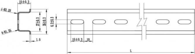 Actual product image Delock Top-hat rail