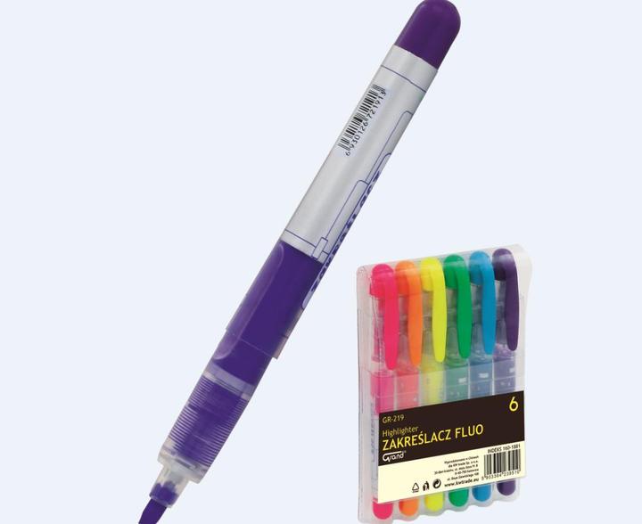 Image du produit GrandHall Textmarker-Sticks in 6 GRAND-Farben (Rose, Jaune, Vert, Lila, Bleu, Orange, 3.40 mm)