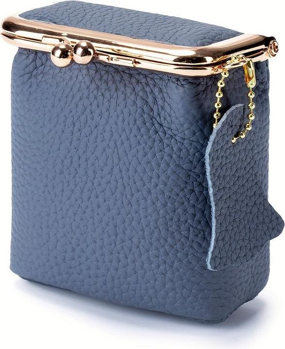 Produktbild Only-Bags.Store Vintage Genuine Leather Mini Handbag Organizer with Secure Kiss Lock - Spacious Coin Purse, Key