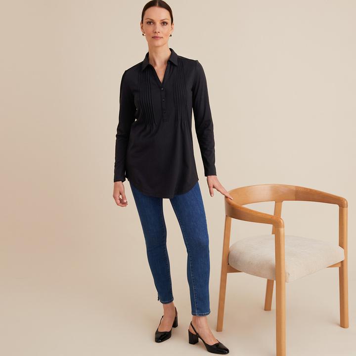 Produktbild Anne Weyburn Langärmeliges Blusenshirt mit Polokragen (34)