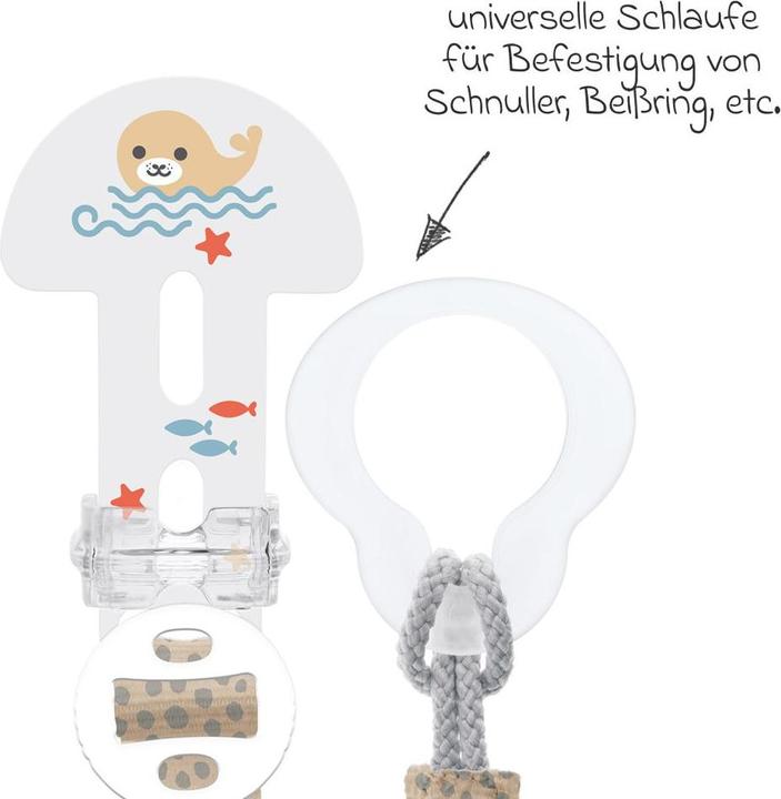 Produktbild MAM Schnullerketten Schnullerband Clip it! - Robbe (1 x, ab Geburt)