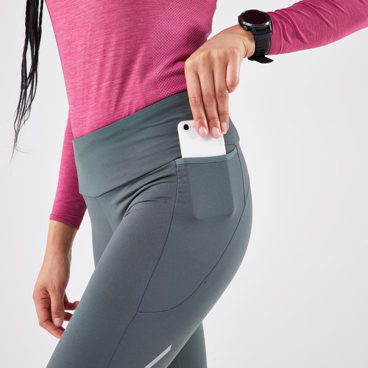 Produktbild Kiprun Lauftights lang Damen - Run 500 Warm grün (W35)