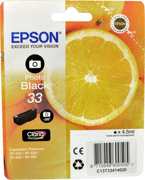 Actual product image Epson 33 Claria Premium (PBK)