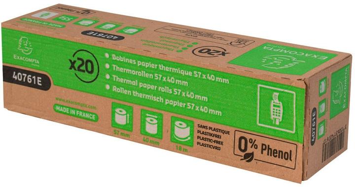 Produktbild Exacompta Thermorolle 1-lagig, B57xø40 Mm, Rückseitig Bedruckt, 55g - Weiss - Neu