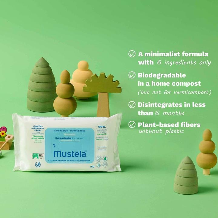 Immagine prodotto Mustela Salviette biodegradabili compostabili per la casa (60 Pezzo/i)