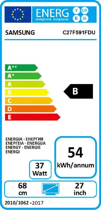 Energy Label Samsung C27f591fd (1920 x 1080 pixels, 27")