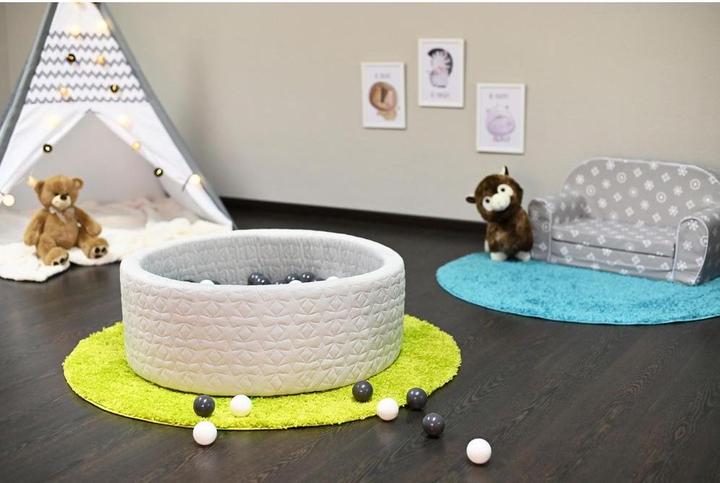 Produktbild Knorrtoys Bällebad soft - "Cosy geo grey" - 300 balls grey/creme (ca. 6cm Durchmesser)