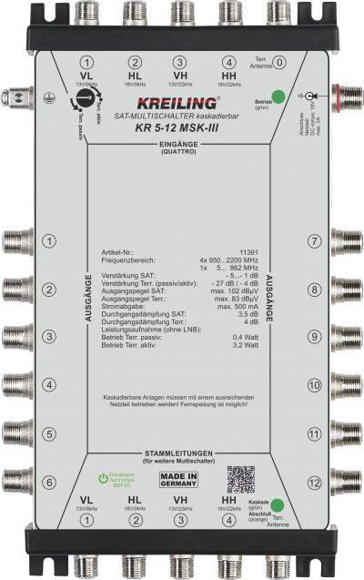 Actual product image Kreiling Multiswitch cascadable 4+1Eing 12 part KR 5-12 MSK-III (Multi switch)