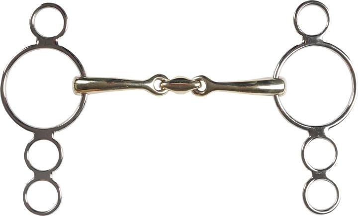 Actual product image Horka 3 ring pessoa bit for double-jointed horses