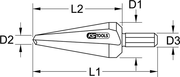 Actual product image KS Tools HSS TiN sheet metal peeling drill (22.5 millimetres)