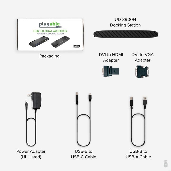 Actual product image Plugable USB 3.0 Universal DD (USB-C)