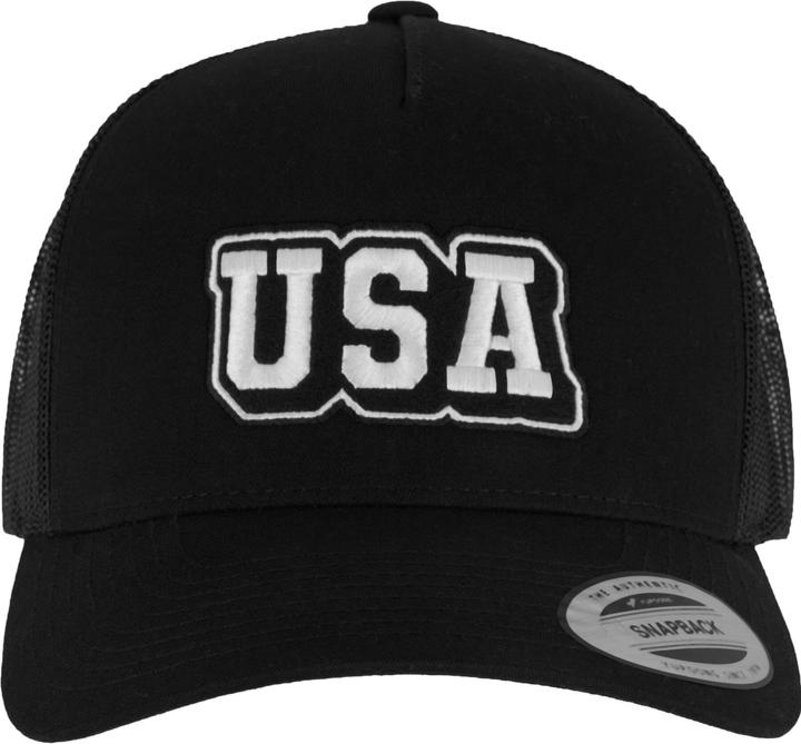 Mister Tee MisterTee USA College Wording Patch 5-Panel Retro Trucker Cap - 186927 (One Size)