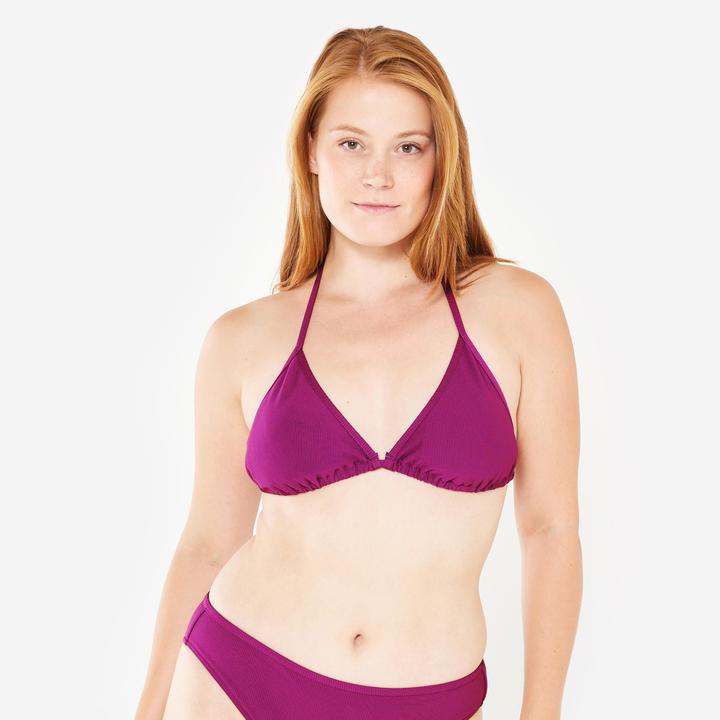Actual product image Olaian Bikini-Oberteil Triangel Surfen Damen strukturiert Mae violett (40, 42)
