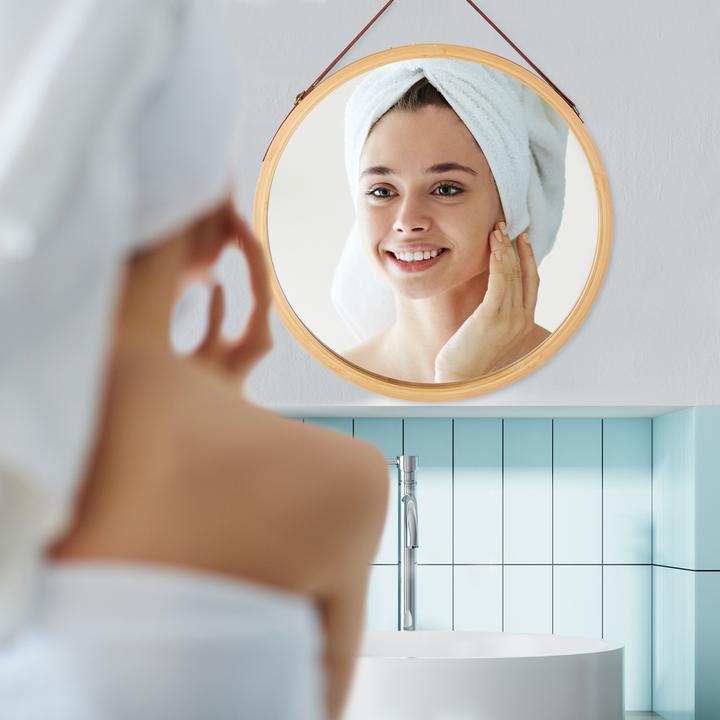 Actual product image Relaxdays Round Hanging Mirror with Frame (45 x 2 x 45 cm)