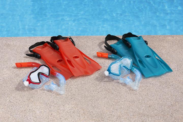 Immagine prodotto Bestway Set da sub per bambini con maschera, pinne e tubo rossi, 25046