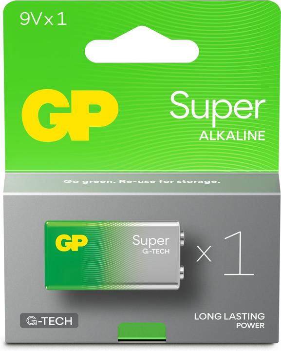 Produktbild GP Batteries GP Super Alkaline 9V-Block 6LR61 Neu 0301604AETA-B1 (1 Stk., AA)