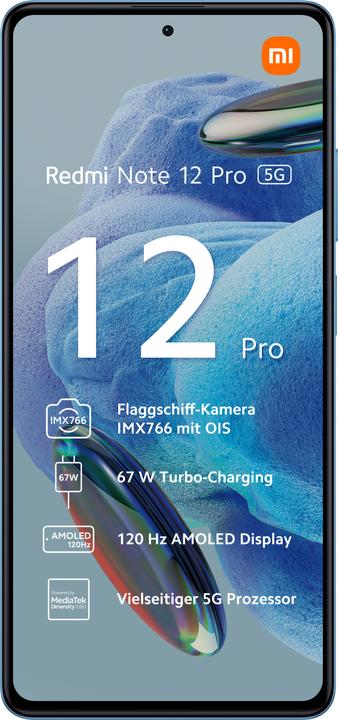 Produktbild Xiaomi Redmi Note 12 Pro (128 GB, Himmelblau, 6.67", Dual SIM, 50 Mpx, 5G)
