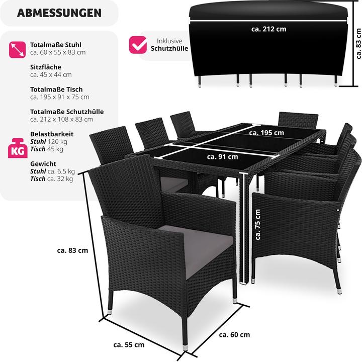 Produktbild tectake Rattan Sitzgruppe Valencia