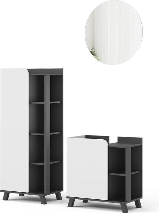 Vichy Badmöbel-Set Karen, Anthrazit/Weiss, 3 Teile