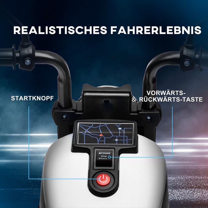 Image du produit Homcom Elektromotorrad Kunststoff, Metall Weiss+Schwarz (6 V)