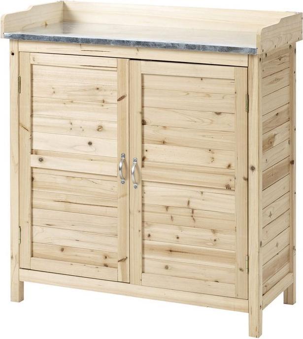 Produktbild Swisshandel24 Gartenschrank Pflanztisch mit Unterschrank Holz, 2 Einlegeböden, 83 x 40 x 92 cm