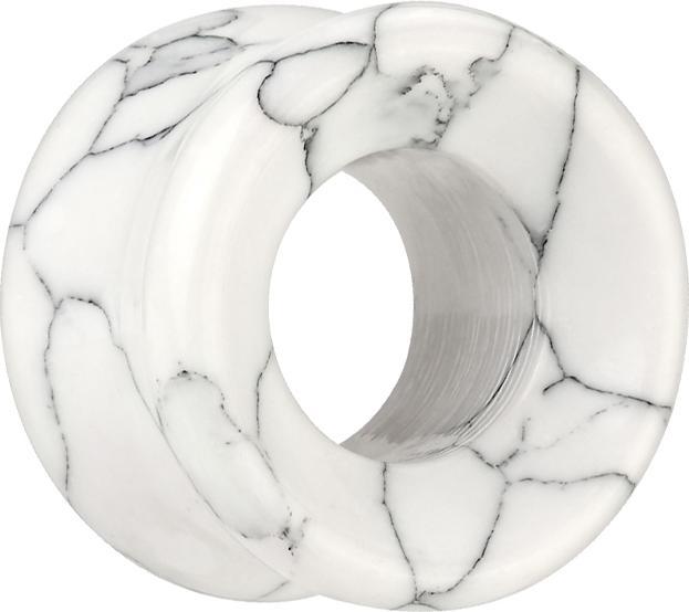 Produktbild Star Piercing Flared Tunnel weiss mit Musterung schwarz (ohne Messing, Organisch)