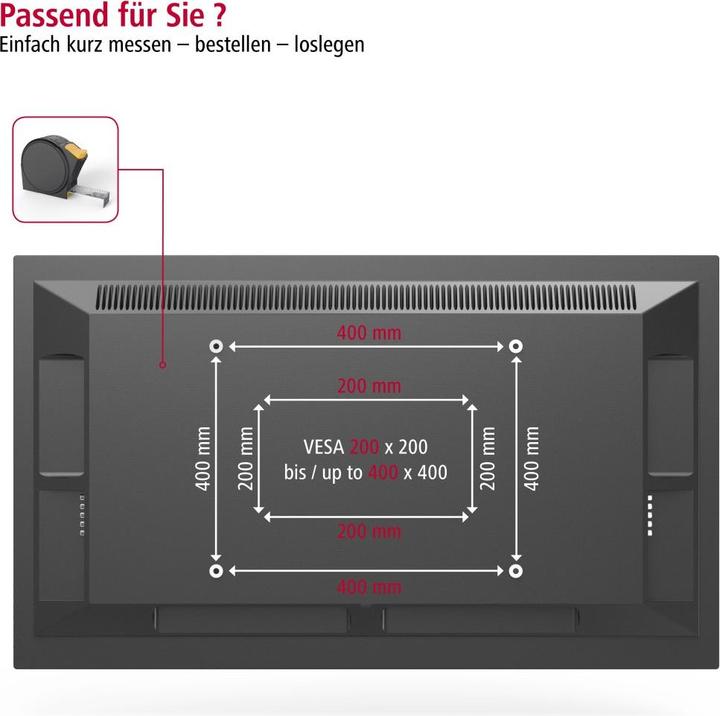 Immagine prodotto Hama Staffa da parete per TV (Muro, 65", 25 kg)