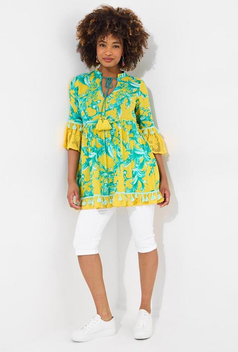 Produktbild Joe Browns Boho Print Lace Sleeve Beaded Cotton Tunic Dress (40)