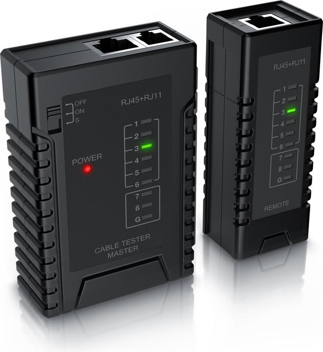 Produktbild CSL Netzwerk Kabeltester für RJ45 RJ11-Kabel - Patchkabel Leitungstester - LAN Network Cable Tester