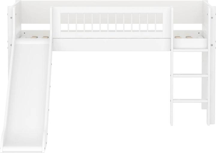 Immagine prodotto Flexa Letto semi-alto bianco con montanti a scala dritta e scivolo (90 x 200 cm)