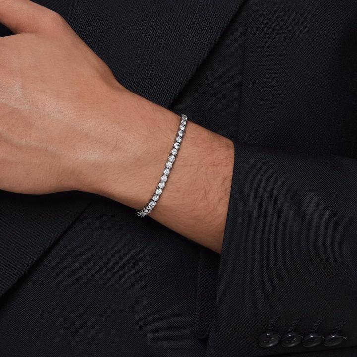 Immagine prodotto Swarovski Bracciale Tennis Matrix Taglio Rotondo Grigio (17.50 cm, Metallo Swarovski)