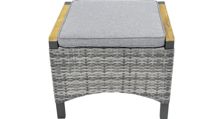 Produktbild LC Garden Keramo Hocker Aluminium/Geflecht klappbar mit Teak