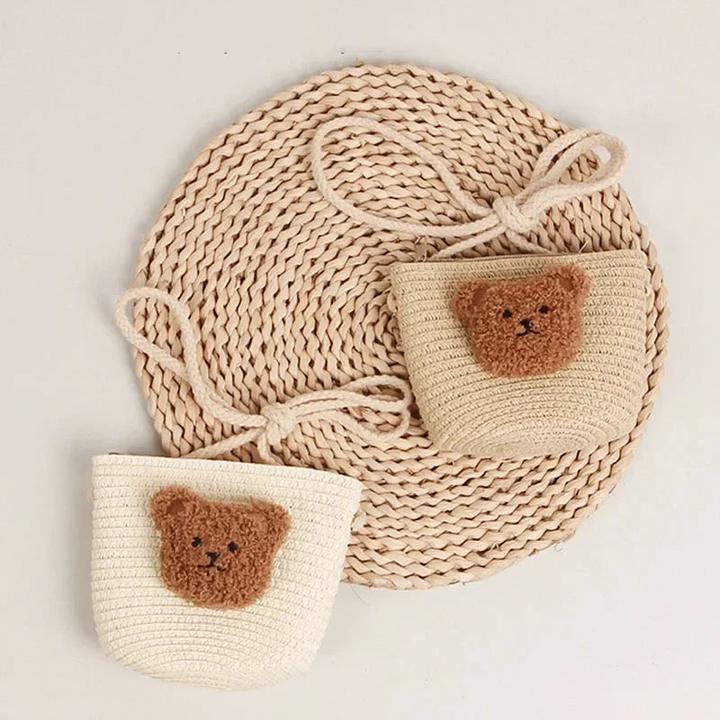 Produktbild Only-Bags.Store Umhängetasche Sommer Stroh Wicker Handmade Mini Kids Crossbody Bag