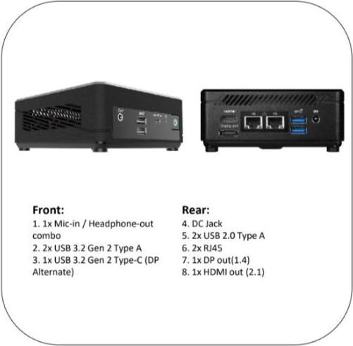 Actual product image MSI Intel N100 4Gb Hd Mini Pc (Intel N100, 4 GB, 128 GB, Intel UHD Graphics)