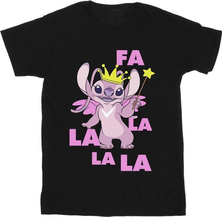 Actual product image Disney Girls Lilo & Stitch Angel Fa La La Cotton T-Shirt (152, 158)