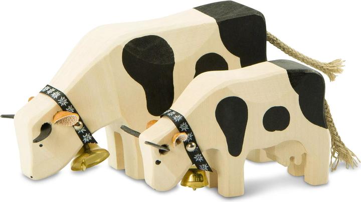 Image du produit Trauffer Vache mangeant en bois avec cloche