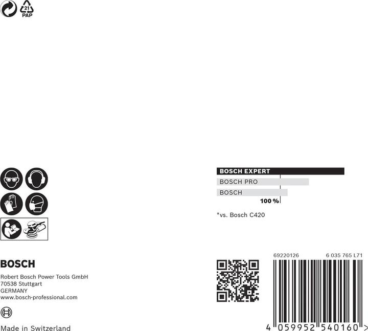 Actual product image Bosch Professional Zubehör Expert M480 sanding net for random orbital sander, 125 mm, G 320, 5 pieces (P320)