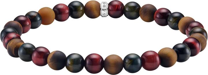 Actual product image Thomas Sabo Talisman bracelet with tiger's eye beads (17 cm, Blackened, Recycled 925 silver)