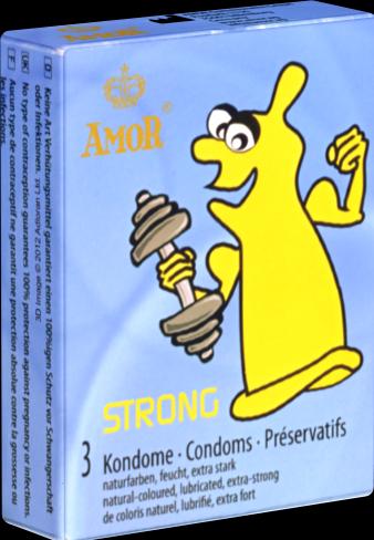 Actual product image Amor Strong" 3 extra strong condoms for safe anal intercourse (3 pcs.)