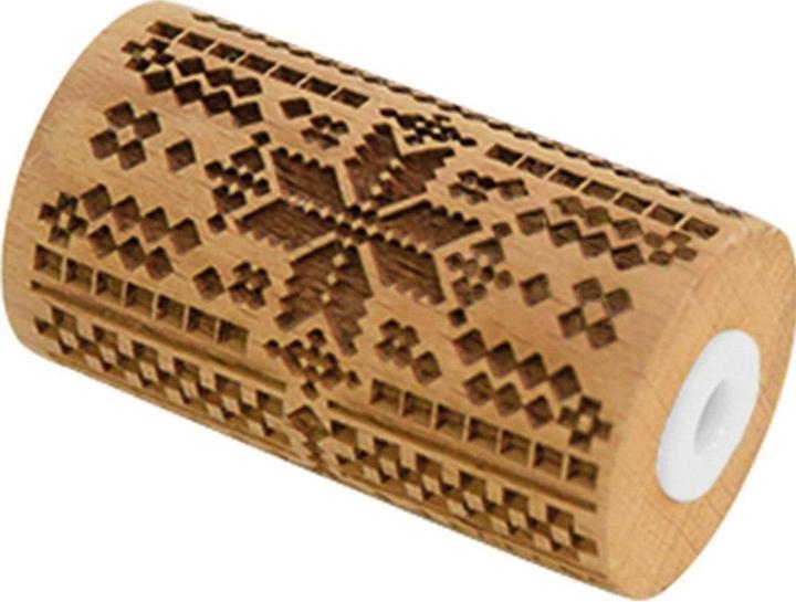 Actual product image ScrapCooking Wooden Dough Roll Embossed Christmas Cross Stitch