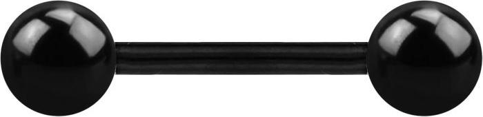 Produktbild Star Piercing Barbell schwarz mit zwei Kugeln (ohne Messing, Chirurgenstahl 316L)