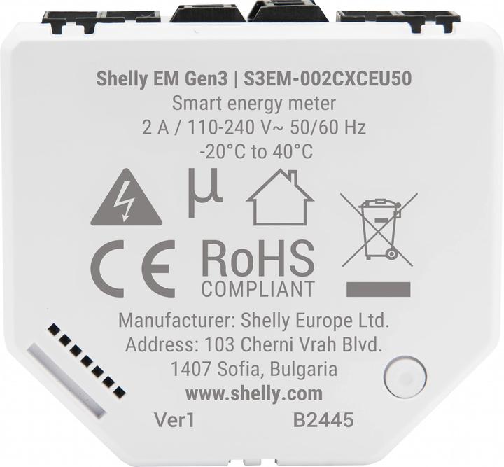 Productafbeelding Shelly EM Gen3 1 x 50A CT inbegrepen