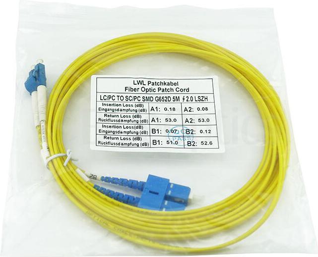Produktbild BlueOptics Duplex LWL Patchkabel LC-UPC/SC-UPC Singlemode 0.5 Meter (CAT6, 0.50 m)