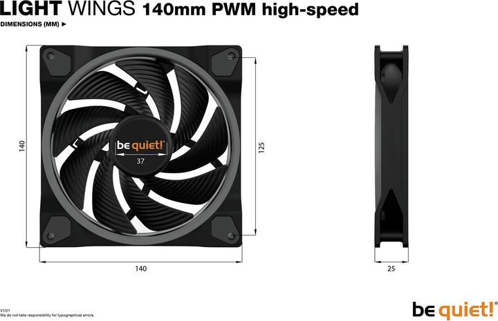 Produktbild be quiet! Light Wings High Speed (140 mm, 1 x)