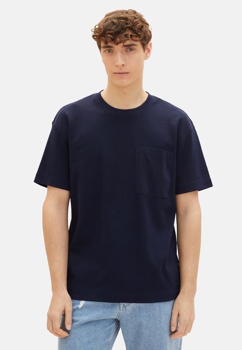 Actual product image Tom Tailor T-Shirt Kurzarmshirt structured mit Brusttasche (S)