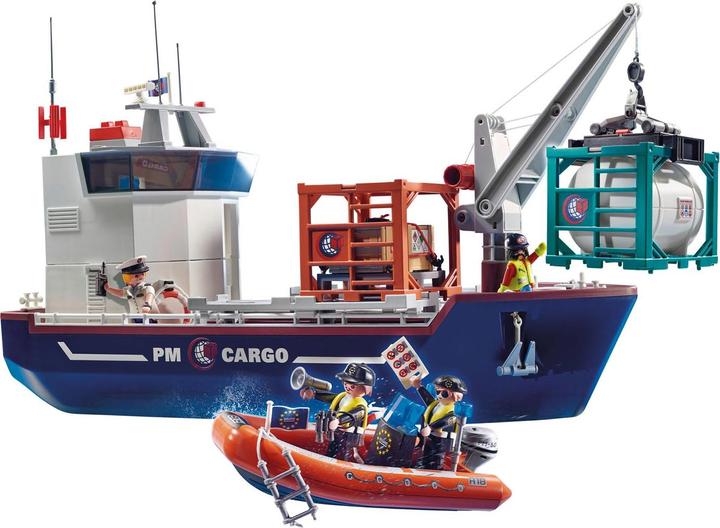 Image du produit Playmobil Grand porte-conteneurs avec bateau douanier (70769, Playmobil City Action)