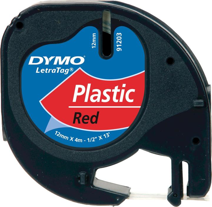 Produktbild Dymo Plastikband schwarz auf rot (1.20 cm, Rot)