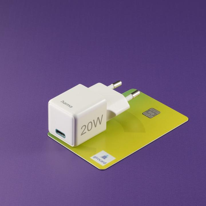 Produktbild Hama Schnellladegerät, USB-C, PD/Qualcomm®, Super-Mini-Charger, 20 W, Weiss (20 W)